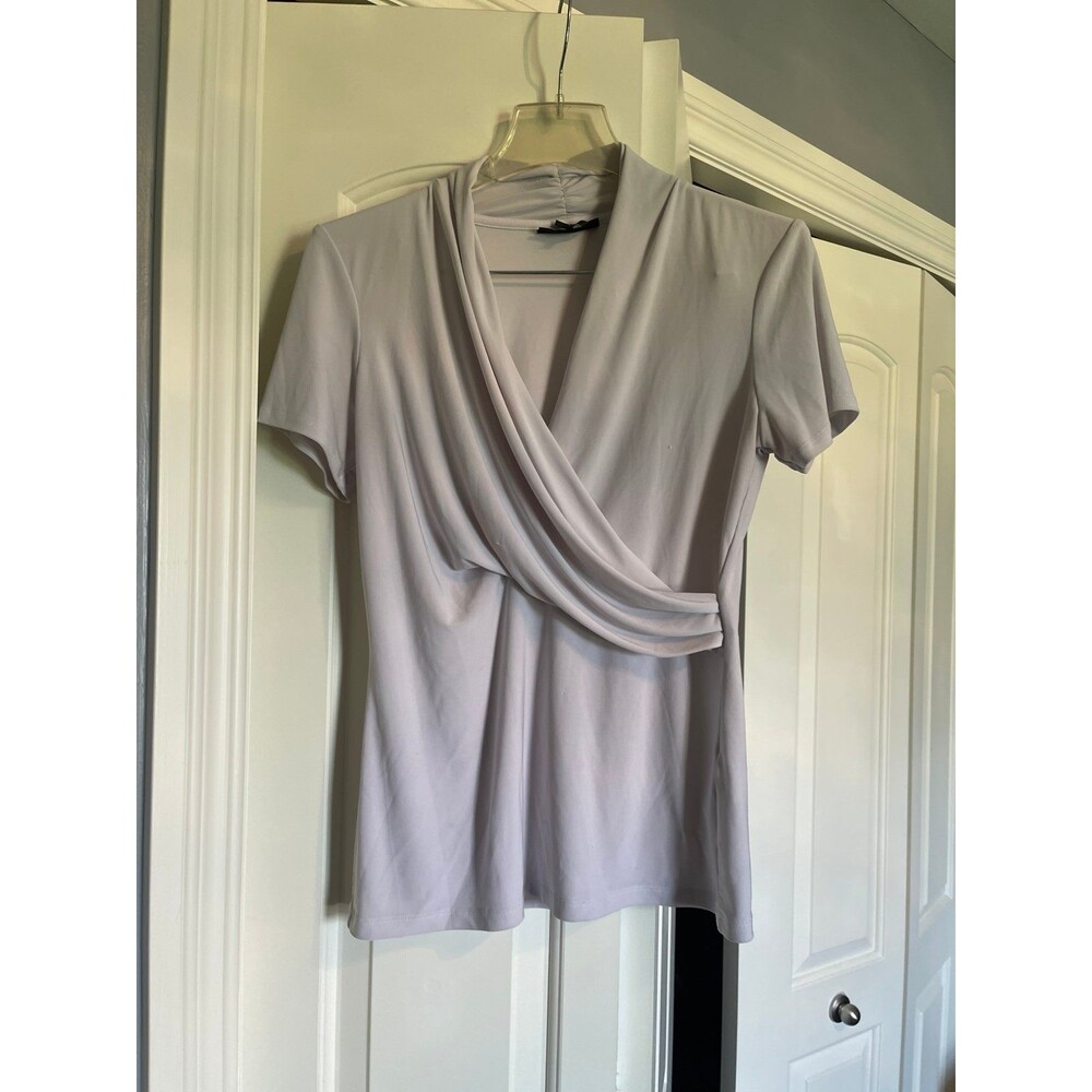 DKNY faux-wrap Blouse - white Sz S